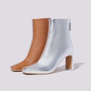 Jonathan Simkhai Silver and Tan Ankle Boots